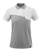 17283-945-0806 Polo-Shirt mit Brusttasche - Grau-meliert/Weiss