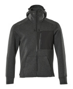 17384-319-09 Kapuzensweatshirt mit Reißverschluss - Schwarz