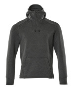 17684-319-09 Kapuzensweatshirt mit kurzem Reißverschluss - Schwarz