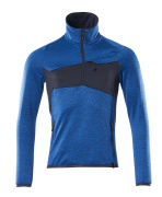18003-316-91010 Fleecepullover mit kurzem Reißverschluss - Azurblau/Schwarzblau