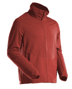 22803-639-24 Microfleece Pullover mit Reißverschluss - Herbstrot