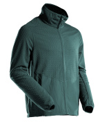 22803-639-34 Microfleece Pullover mit Reißverschluss - Waldgrün