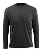 50128-933-0917 T-Shirt, Langarm - Schwarz/hi-vis Gelb