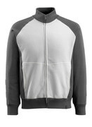 50565-963-0618 Sweatshirt mit Reißverschluss - Weiß/Dunkelanthrazit